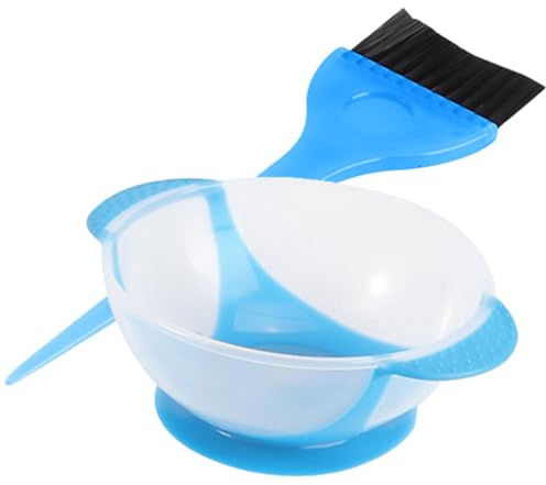 NUOBESTY Set da Parrucchiere con Pennello per Colorare i Chioma e Ciotola per Tintura con Ventosa in Silicone Spesso Blu, Kit Professionale per Miscelare e Applicare Tinta, Adatto