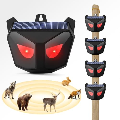 Répulsif Chats Ultrasons, Chasse-Chat Solaire pour Jardin avec Capteur et Flash Lumineux, Dispositif de Répulsion Extérieur pour Éloigner Les Chats et Les Chauves-Souris