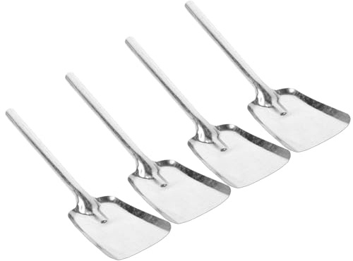 YARNOW Pala de Carbón Profesional de Acero Resistente al Desgaste, 4 Piezas Pequeñas para Cenizas, Herramienta Práctica para Chimenea y Hogar, Ligera y Ergonómica para Uso Doméstico