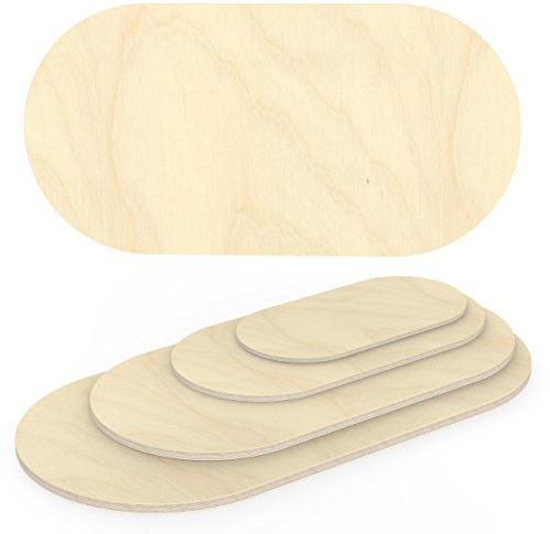 AUPROTEC Multiplexplatte 18mm oval 600 mm x 400 mm Holzplatten von 40cm-200cm auswählbar ovale Sperrholz-Platten Birke Massiv Multiplex Holz Industriequalität z.B. als Tisch-Platte