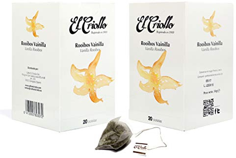 El Criollo - Infusión Rooibos Vainilla | Infusión Gourmet | Pack de 2x20 (40 bolsitas) (Vainilla)