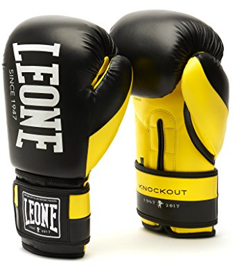 LEONE 1947, KNOCKOUT Boxing Gloves, Unisex Adult, Yellow, 10 OZ, GN371