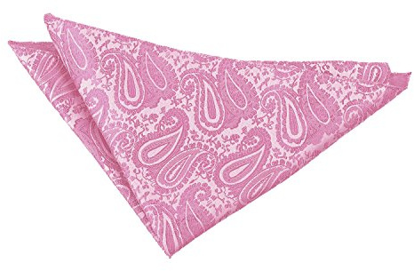 DQT Mens Pink Solid Plain Stripe Floral Paisley Polka Dot Pocket Square - Paisley Baby Pink