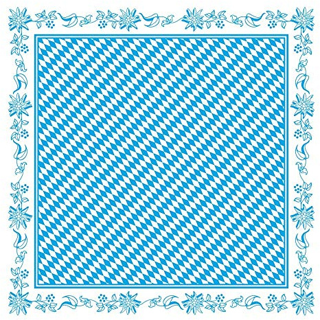 Mank GmbH Airlaid Tischdecke mit PE beschichtet wasserabweisend Mitteldecke für Gastronomie und Feiern 80 x 80 cm 15 Stück Bayern Oktoberfest Blau Weiß kariert