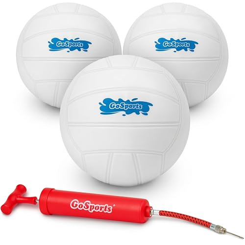 GoSports Paquete de 3 voleibol acuático, ideal para piscinas o juegos de voleibol de césped, color blanco