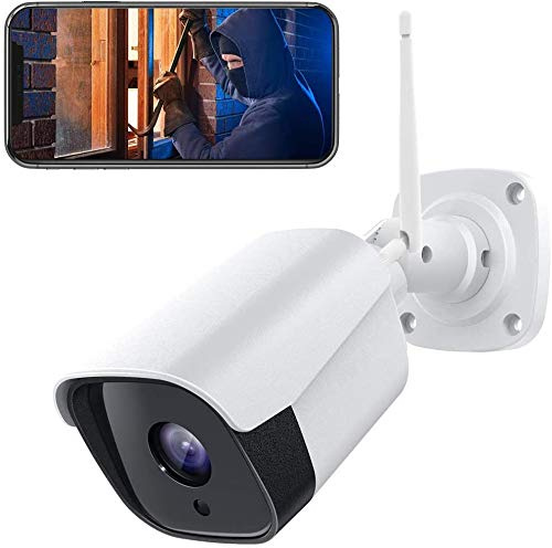 Telecamera WiFi di sorveglianza da esterno HD 1080p 2.4GHz con visione notturna e audio bidirezionale IP66 Impermeabile Telec. IP esterna/interna Intercettazione movimenti Zoom manuale IOS/Android