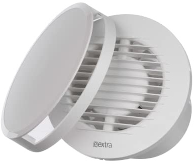 EUROPLAST Ø 100mm Extractor de Baño con Temporizador y Sensor de Humedad - Extractor de Aire Silencioso Blanco - Ventilador de Pared para Cocina, Garaje, WC