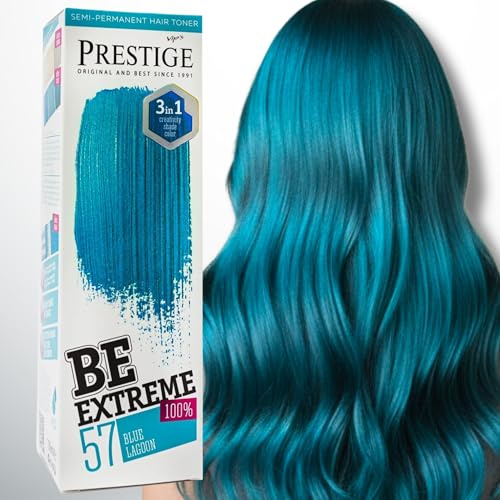 Vip's Prestige Be Extreme Tóner Semi Permanente para Pelo, Color Laguna azul 57 - Sin Amoniaco, Sin Parabenos y PPD