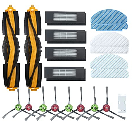 ZYBULSHJT 21 Stück Ersatzteile für Ecovacs Deebot OZMO N8 T8 T9 Serie Staubsauger Zubehör N8/ N8+/ N8 Pro/ N8 Pro+/ T8/ T8+/ T8 AIVI/ T8 AIVI+/ T9/ T9+Hauptbürste Seitenbürsten Lappenpad Filter