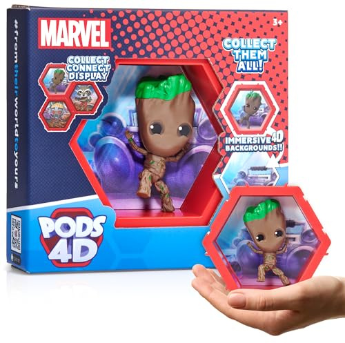 PODS 4D Marvel Groot | Verbindbare sammelbare Bobble-Head-Figur, die aus ihrer Welt in Ihre Welt bricht | Wand- oder Regalanzeige | Marvel -Spielzeug und Geschenke | Serie 1 Nr. 409