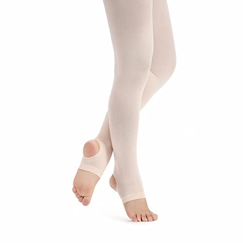 tanzmuster Ballettstrumpfhose Damen - Dalia - mit Steg - Ballett-rosa Größe M - rosa Strumpfhose fürs Ballett - Ballettkleidung für Erwachsene