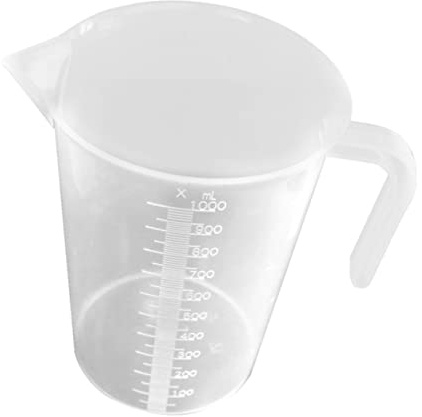 Hohopeti Aquarium Measuring Cup Anti-Slip Reusable Fish Feeding Cup Water Changing Jug Scale for Liquid Powder Granular Food White