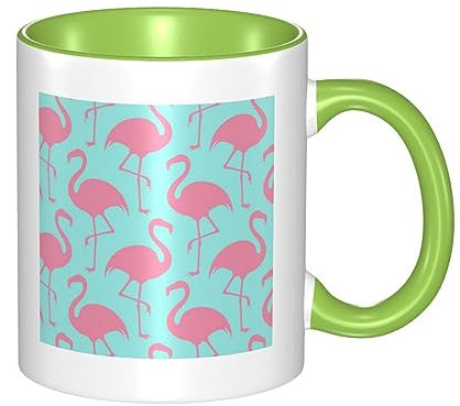 RFSHOP Tazza da caffè in ceramica, con fenicottero rosa, tazza da viaggio, tazze da tè personalizzate, tazza da latte, per ufficio e casa