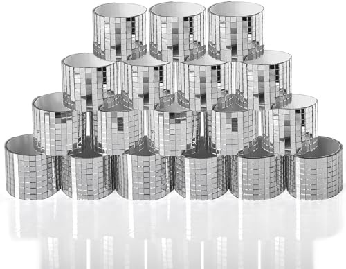 Art3dwallpanels Azulejos de mosaico autoadhesivos, espejo de cristal cuadrado, azulejos de mosaico, espejo para decoración artesanal DIY (plata | 18 rollos)