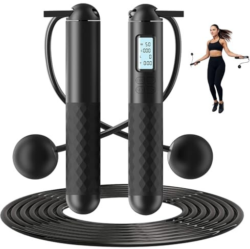 TOGETDREAM Springseil, einstellbares Springseil mit Zähler, Kugellager und rutschfestem Griff, schnurloses Fitness- und Boxen-Werkzeug für Männer, Frauen und Kinder