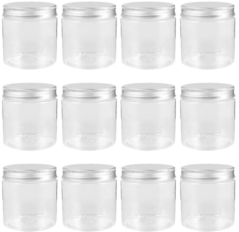 DEARMAMY 12Pcs Mini Mason Jars with Lids 7Oz Clear Glass Storage Jars for Spice Honey Jam Sealing Kitchen Organization