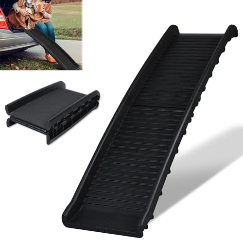FIVMEN Hunderampe Auto Klappbar Hundetreppe Anti-Rutsch bis 90 kg 156x40cm Rampe Hund für SUV Große Kleine Tiere