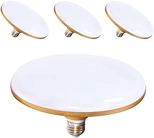 4er-Pack UFO-LED-Lampen, 20 W, 2000 lm, 6500 K, Kaltlicht, E27, Energiesparlampe, Flache Hochleistungs-LED-Hochregallampe, vollständig versiegelte, wasserdichte Glühbirnen für Wohnzimmer, Sc