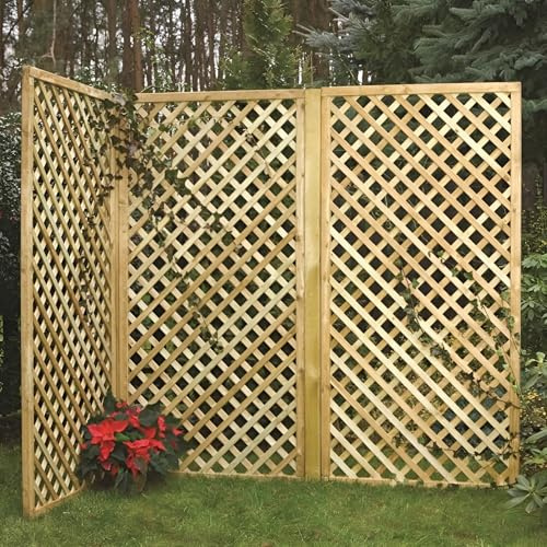 Primrose Premier Wall Trellis Privacy Panel Garden Screening Sheet in Natural Wood 1.83m x 1.2m