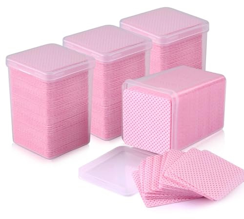 ANNAFRIS Wimpernverlängerung Kleber Wipes 800Pcs Eyelash Glue Wipes Wattepads Vliesstoffe Klebepapier Wimpernkleber Entferner Reinigungswischen Pinzettenwischen(GlueWipe-Pink)