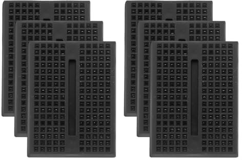 PATIKIL 6pcs Mini Breadboard, Solderless Breadboard Small Breadboard 170 Tie Points Prototype PCB Bread Board Electronics Self Adhesive Plates, SYB-170, Black