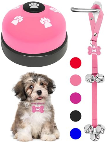 KEXIAVA 2 Stücke Türklingel für Hunde Klingel für Hundetraining Hunde Klingel tür Training Hundeklingel Touch Training Türglocken für Hunde Klingel Wenn Gassi Gehen (Rosa)