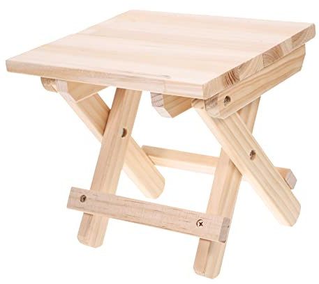 WHAMVOX Niedriger Hocker aus massivem Holz faltbar für einfache Lagerung Wickelhocker für Zuhause einfach stabil