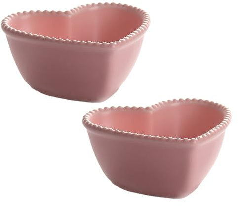 MOLUCKFU 2 Stück Herzförmige Obstschalen aus Keramik mit Antihaftbeschichtung und Ausgezeichneter Wärmeleitfähigkeit zum Pudding und Kleinen Kuchen Zubereiten
