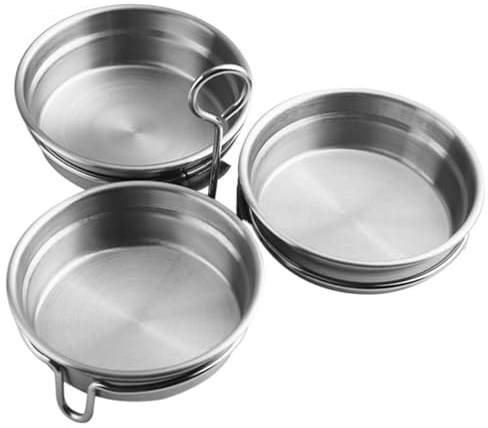 Cuociuova in acciaio inossidabile, in acciaio inox, per cuocere uova in camicia in camicia, anelli di cottura rotondi in acciaio inox, 3 tazze (rotondo)