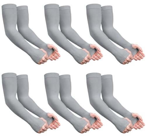 6 Paar Arm sleeve uv schutz armstulpen Kühlung UV-Schutz Ärmlinge, Arm Sleeves Tattoo Cover für Frauen Männer Radsport Golf Radfahren