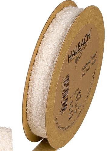 Halbach Seidenbänder Teddy - Nastro decorativo in tessuto, larghezza: 20 mm, lunghezza: 10 m, per fai da te e cucire, colore: beige
