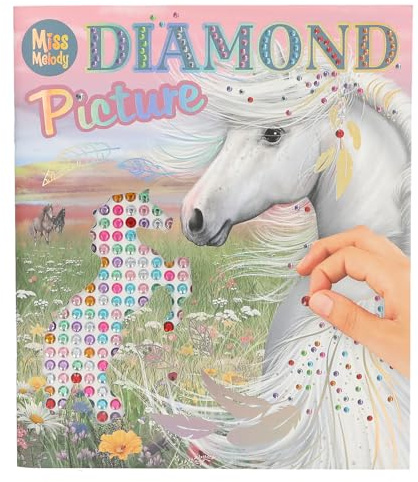 Depesche 13484 Miss Melody - Stickerbuch mit 10 Seiten Pferde Motive zum Verzieren, inkl. glitzernder Schmucksteinchen zum Aufkleben