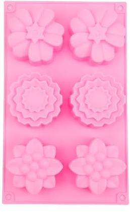 LINTRA Stampi per Sapone, Stampo a 6 Cavità Stampi per Saponette Fai da Te, 3 Motivi Floreali, Stampo Sapone in Silicone, per Realizzazione Saponi, Gelatine, Cubetti Ghiaccio, Cioccolatini e Torte