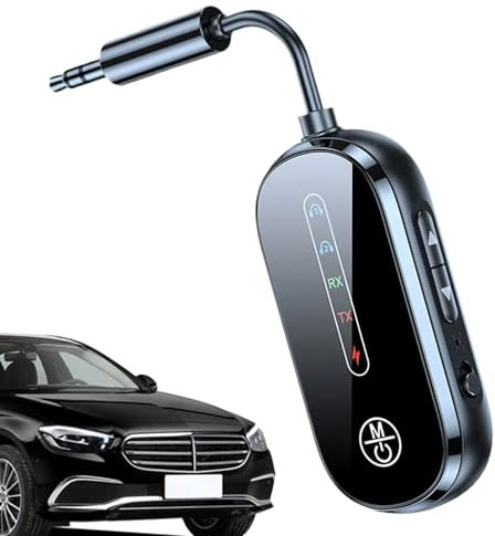 Trådlös sändare - bil FM-sändare, ljudmottagare och sändare | 3,5 mm digital digital digital display ljudkonverterare för gitarr dator lastbil smartphone adolesce hörlurar