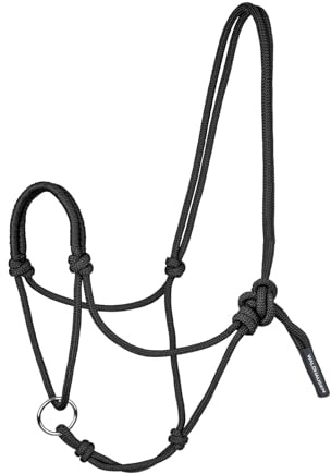 WALDHAUSEN Cabestro de nudo con anillo móvil, negro, WB