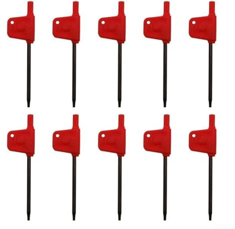 SPORTARC Jeu de tournevis Torx de qualité supérieure avec 10 clés pour T5 pour T20, style drapeau rouge pour une manipulation facile (T7)
