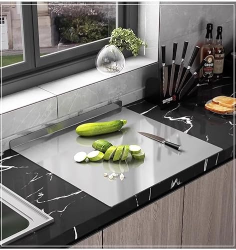Stainless Steel Cutting Board - 40x30cm Heavy Duty Chopping Board for Meat, Cheese, Vegetables - Dishwasher Safe, Rustproof & Knife-Friendly - Oven & Serving Tray Use