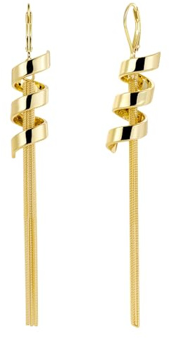 Ohrringe Hängend Damen Gold Silber 925 Lange Quasten Anhänger Hängeohrringe | ALEXCRAFT Ohrringe Hängend Damen Gold Silber 925 Lange Quasten Zirkonia Anhänger Hängeohrringe Schmuck Leichte Hypoallergen