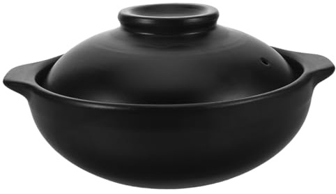 Cabilock Olla de Barro Coreana con Tapa Resistente Al Calor para Cocina y Restaurante Cazuela de Terracota para Arroz Guisos y Comida Tradicional Fácil de Limpiar y Portátil 7.95X6.69X3.93In