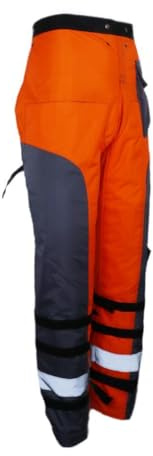 Wswqop Pantaloni Antitaglio per Motosega, Arancioni, con Vita Regolabile, Equipaggiamento di Multifunzionale a 9 Strati per Motosega, M