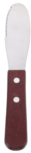 YARNOW Coltello da Formaggio Resistente in Acciaio Inossidabile Manico in Legno Ergonomico Utensile per Spalmare e Tagliare Formaggio per Cucina