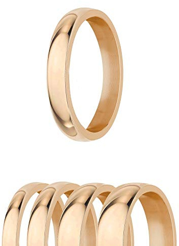 Treuheld® | Edel-Stahl RING in ROSE-GOLD - 48 Größen & Breiten - Rosegoldener Herren & Damen-Ring - glanz poliert - glänzender Finger-Ring - Ring-Größen: 48, 50, 51, 52, 53, 54, 55, 56, 57, 58, 60, 62