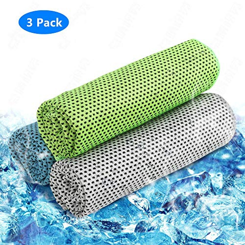 niolio Kühlendes Handtuch, 3er-Pack, kühlende Handtücher für Sport, Fitness, Yoga, Pilates, Fitnessstudio, Golf, Wandern, Radfahren und mehr, 40 x 12
