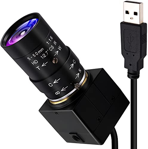 ALPCAM USB Camera 2MP Low Illumination Webcam 5-50mm Optical Zoom Lens Variable Focus USB Camera Compatible with Mac/Windows/Raspberry pi