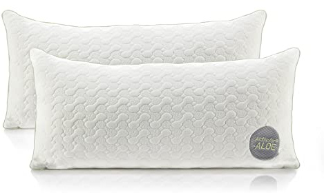 Vitapur Kopfkissen 40 x 80 Aloe Vera (2er Pack) - Kühl im Sommer, Warm im Winter - No.1. Seitenschläfer Kissen mit beruhigender Wirkung - Sehr Atmungsaktiv