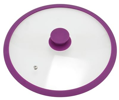 bremermann Glasdeckel mit Silikonrand für 28 cm Töpfe und Pfannen (Lila)