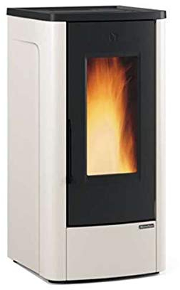 Extraflame Pelletofen Dahiana Elfenbein/A+ 10 kW 30 kg Pellettank Raumtemperaturregelung Auto Clean Scheibenspülung Fernbedienung Gusseisen