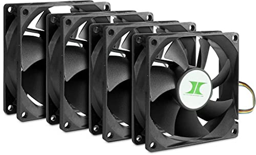 Inter-Tech 8887290 Lüfter, Kühler und Heizkörper, PC-Gehäuse, 8 cm, Schwarz, 4 Stück