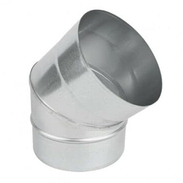 Galvanized Steel Elbow - 45 Degree - Chimney Flue Liner - Bend Pipe Multi Fuel Stoves. (250mm / 10)