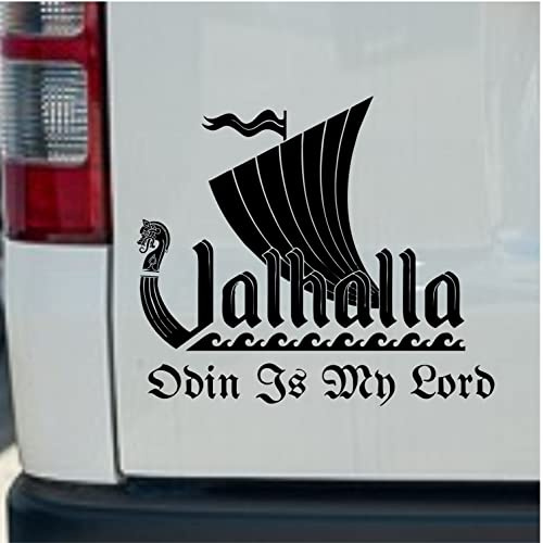 myrockshirt Wikingerschiff Walhalla Odin is My Lord Aufkleber Wikinger Nordic Viking Skandinavien Sticker